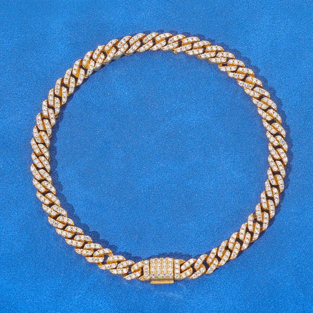 Custom 5mm S925 Sterling Silver Cuban Bracelet | Men's Light Luxury Iced Out Jewelry | Caratix - CaratixJewelry